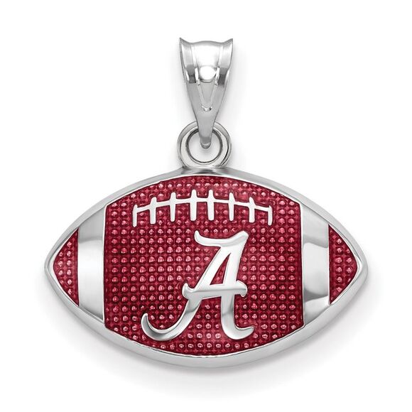 Black Bow Jewelry Co. Jewelry - Sterling Silver University of Alabama Small Enamel Football Pendant